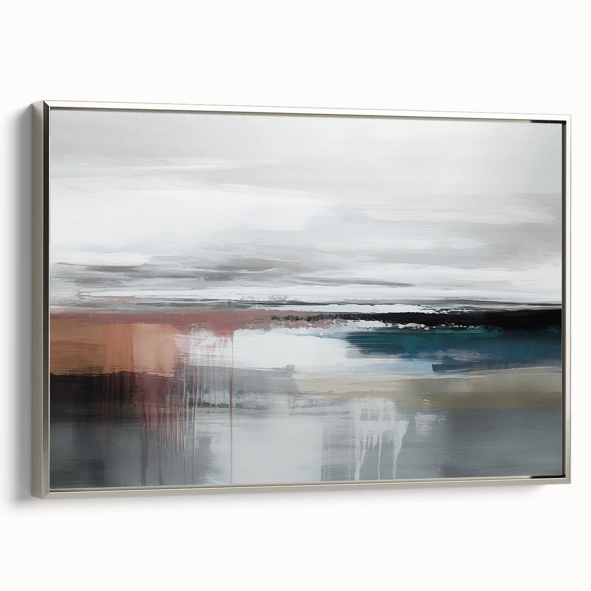 Vibrant abstract wall art canvas showcasing a dynamic blend of blue, orange, and yellow hues, perfect for modern home decor.