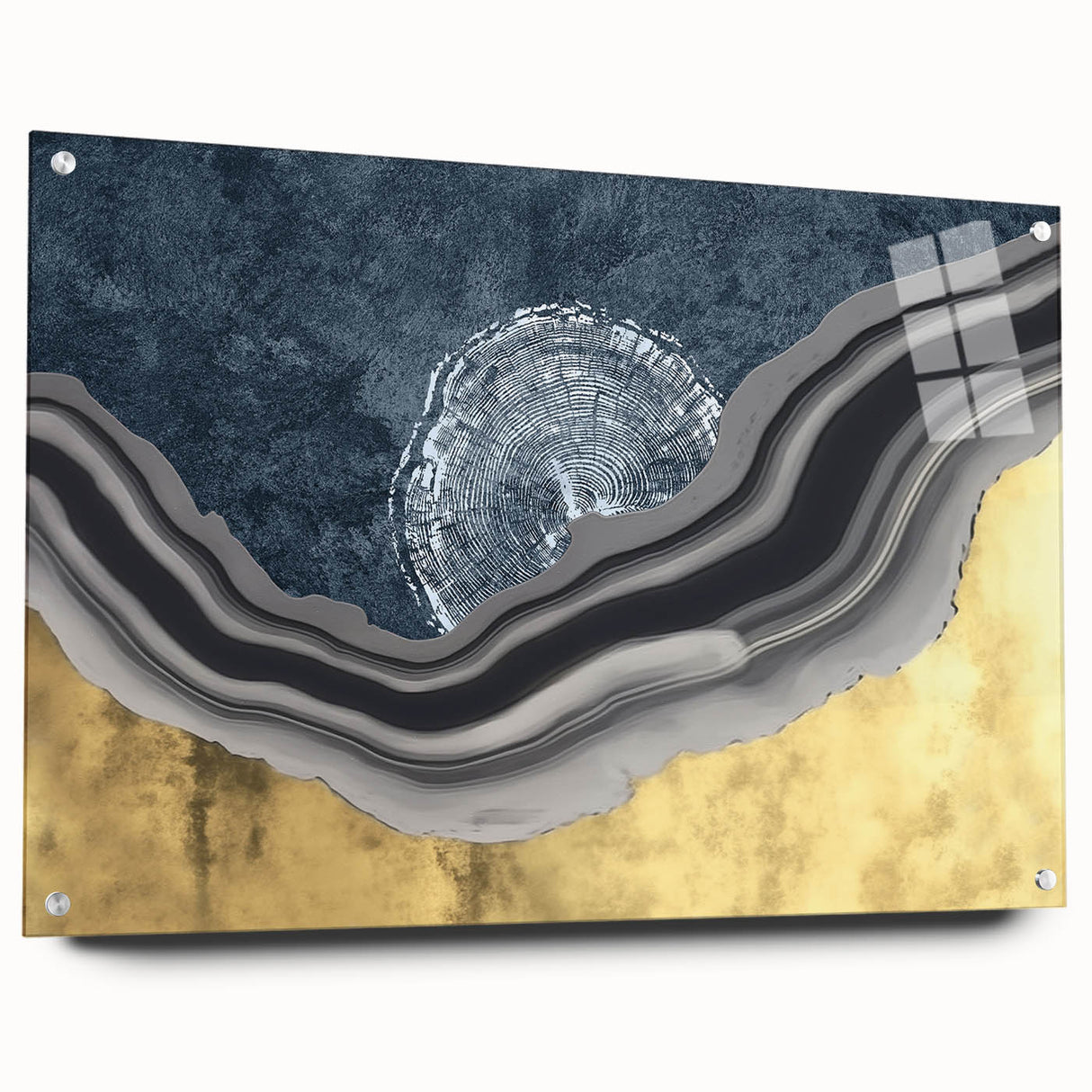 Abstract wall art featuring vibrant colors and geometric patterns, showcasing a modern design aesthetic. Ideal for contemporary home decor or office spaces.