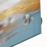 Vibrant rolled canvas showcasing an abstract geometric design in bold colors, ideal for modern home decor, securely packaged in a protective cardboard tube.