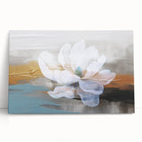 Abstract art canvas showcasing vibrant colors and dynamic shapes, ideal for modern decor, rolled and ready for display in a protective tube.