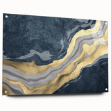 Colorful abstract canvas artwork showcasing vibrant swirls of blue, orange, and yellow, ideal for modern home decor or artistic display.