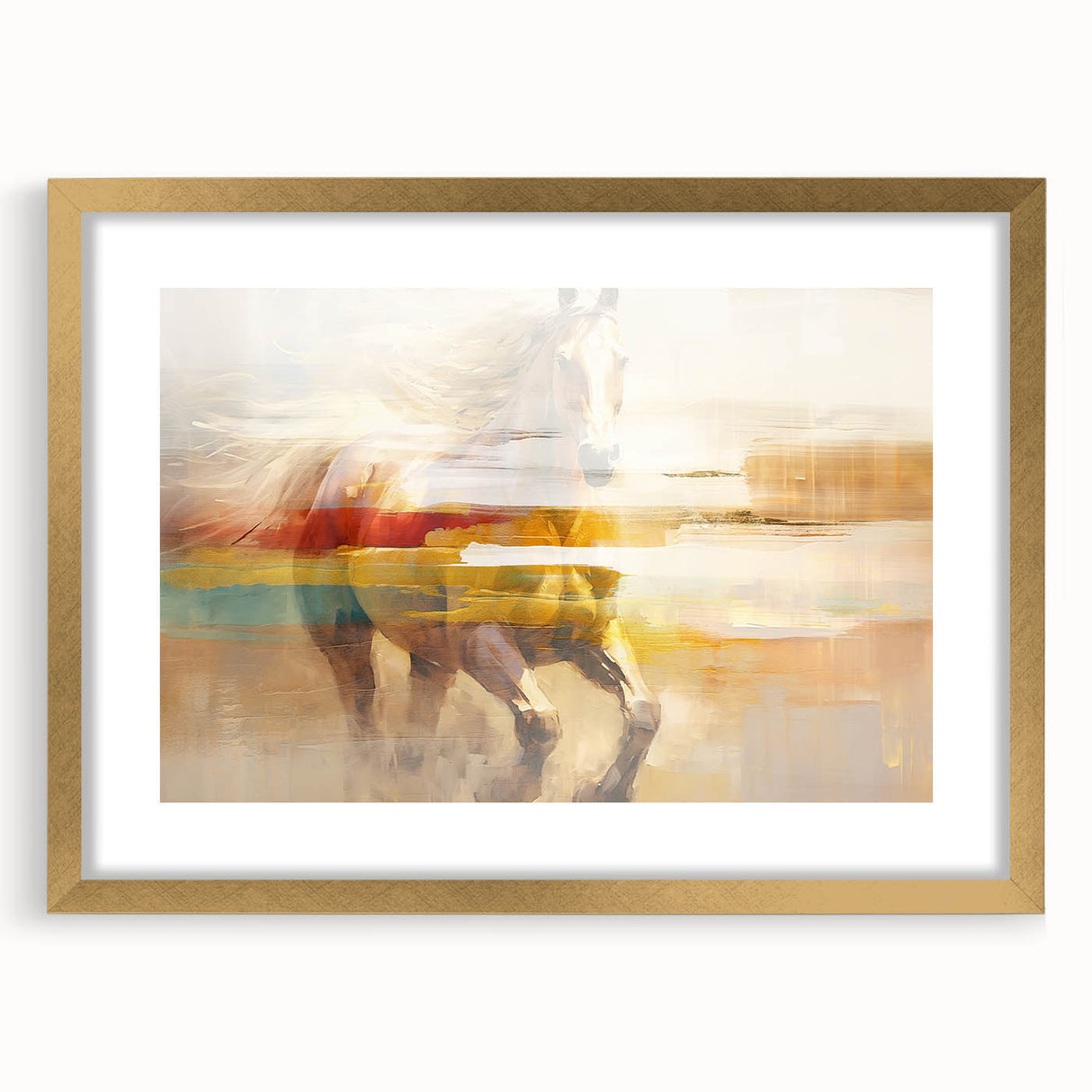 Abstract canvas artwork showcasing vibrant colors and dynamic shapes, perfect for modern home decor or art enthusiasts, displayed against a neutral background.