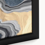 Abstract canvas wall art showcasing vibrant colors and dynamic shapes, ideal for modern home decor, presented in a protective tube.