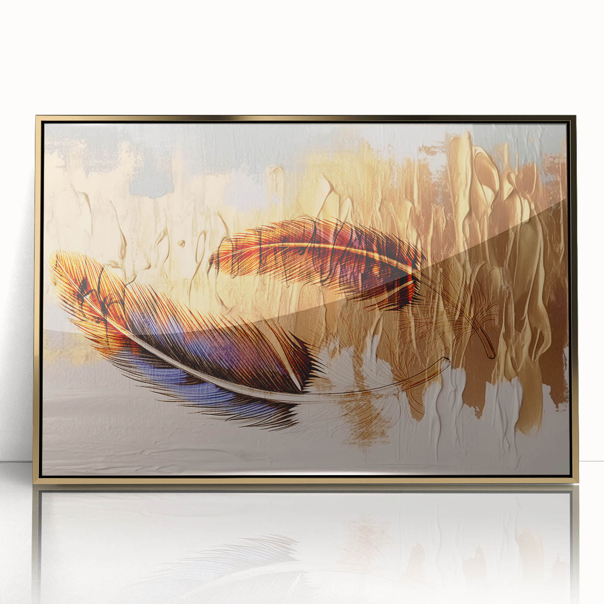 Abstract canvas artwork showcasing vibrant colors and geometric patterns, ideal for modern home decor. The piece adds a dynamic touch to any living space.