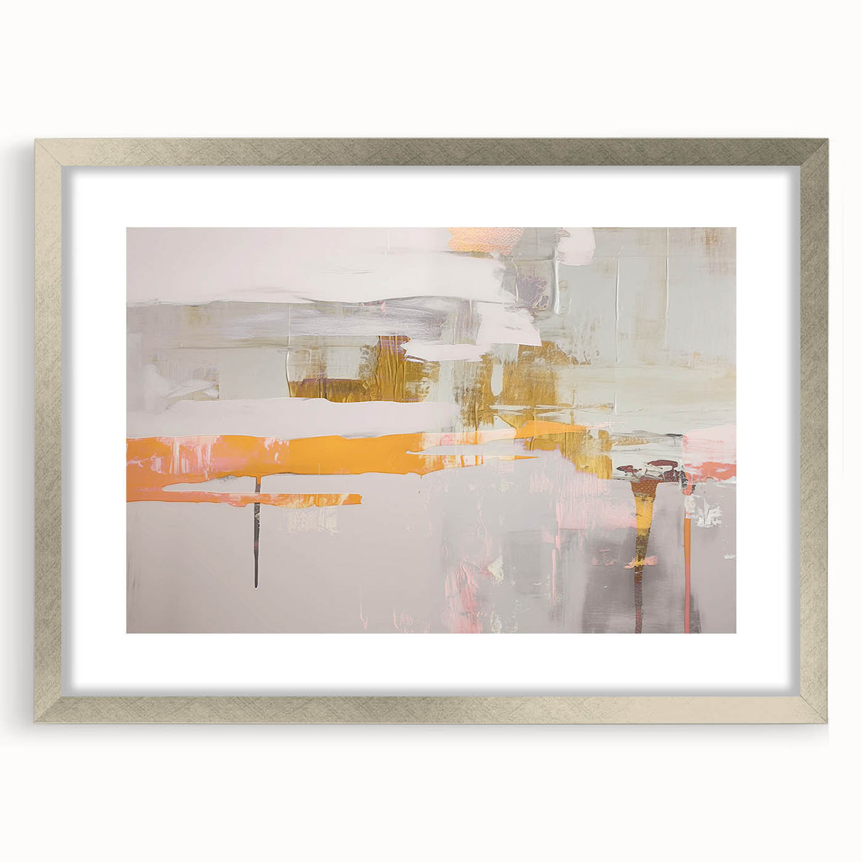 Abstract wall art canvas print showcasing vibrant geometric shapes in shades of blue, orange, and yellow, emphasizing modern design for home decor.