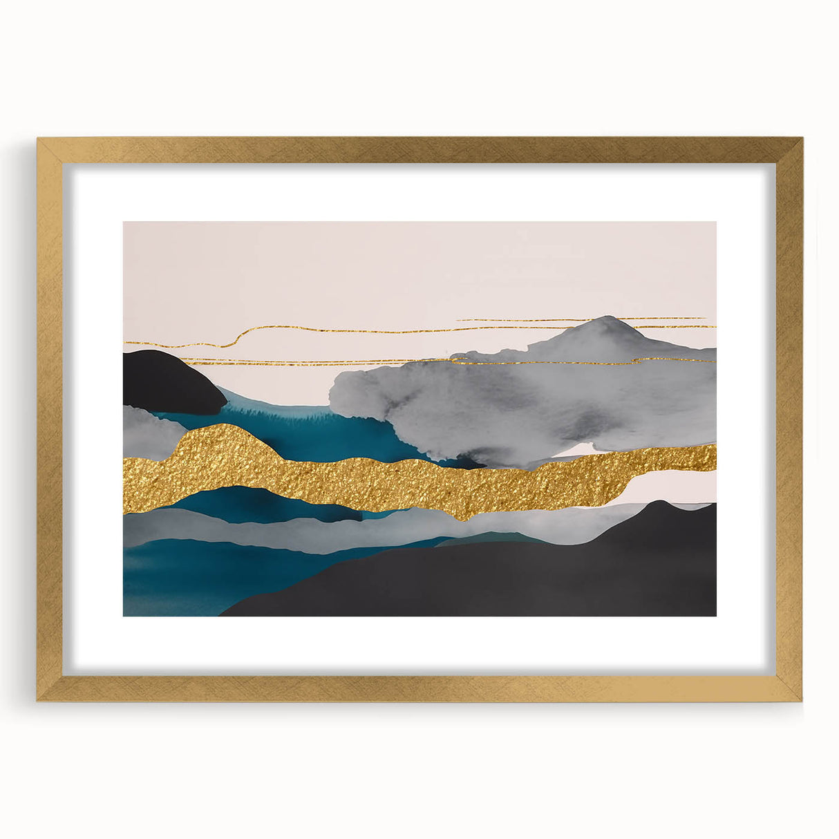 Colorful abstract canvas print showcasing vibrant swirls of blue, orange, and yellow, perfect for modern home decor or art display.