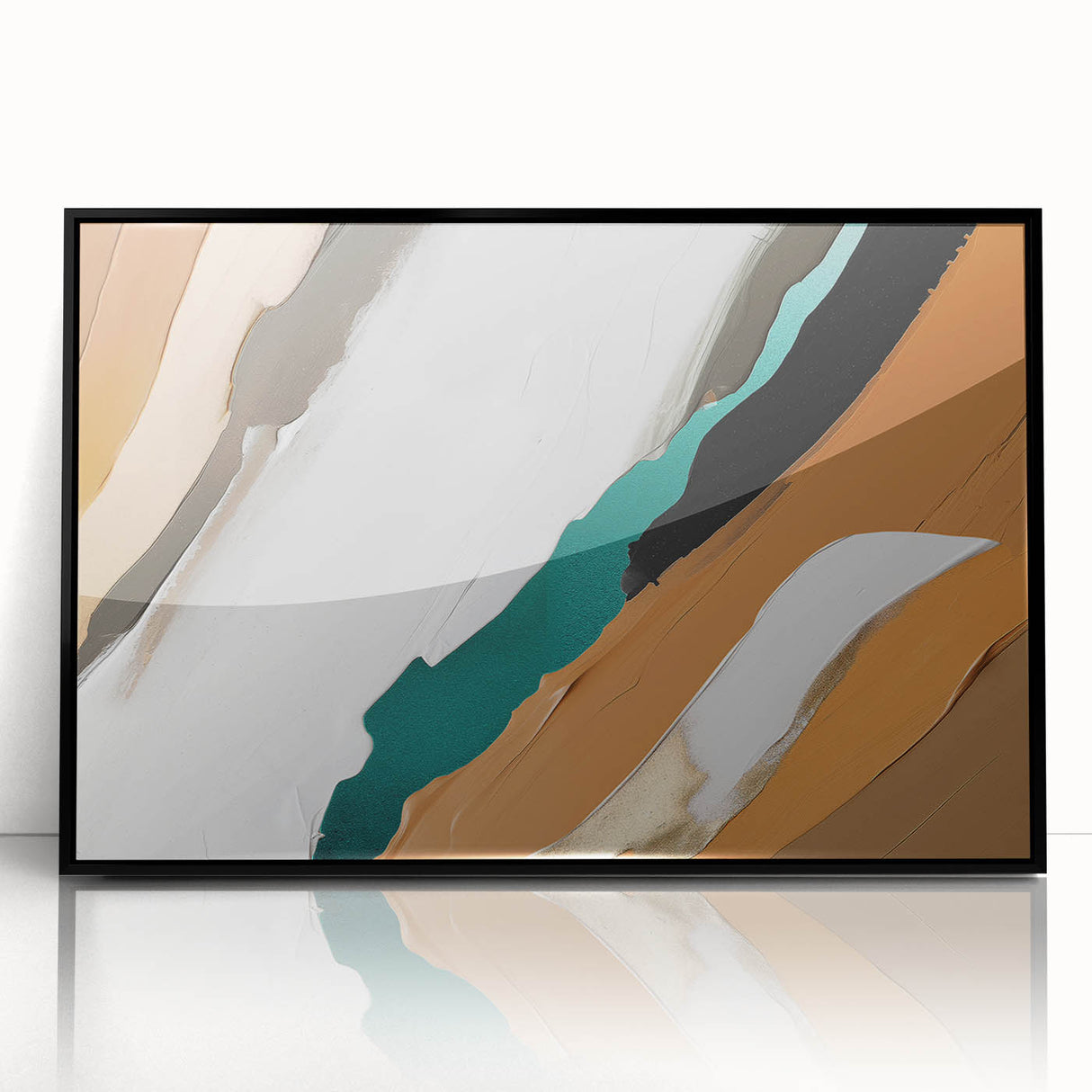 Abstract wall art canvas featuring vibrant colors and geometric shapes, showcasing a modern design suitable for contemporary home decor. The artwork is elegantly rolled and packaged in a protective cardboard tube for safe delivery.