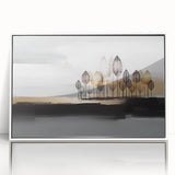 Abstract wall art canvas print showcasing vibrant colors and geometric shapes, designed for modern decor, rolled and ready for framing.