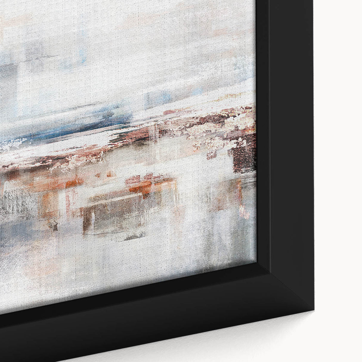 Abstract canvas artwork showcasing vibrant colors and geometric shapes, perfect for modern home decor or artistic inspiration. The piece features a dynamic interplay of blues, yellows, and reds, capturing a sense of movement and creativity.