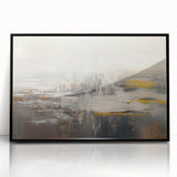 Abstract wall art print showcasing vibrant colors and bold shapes, perfect for modern decor, displayed on a minimalist backdrop.