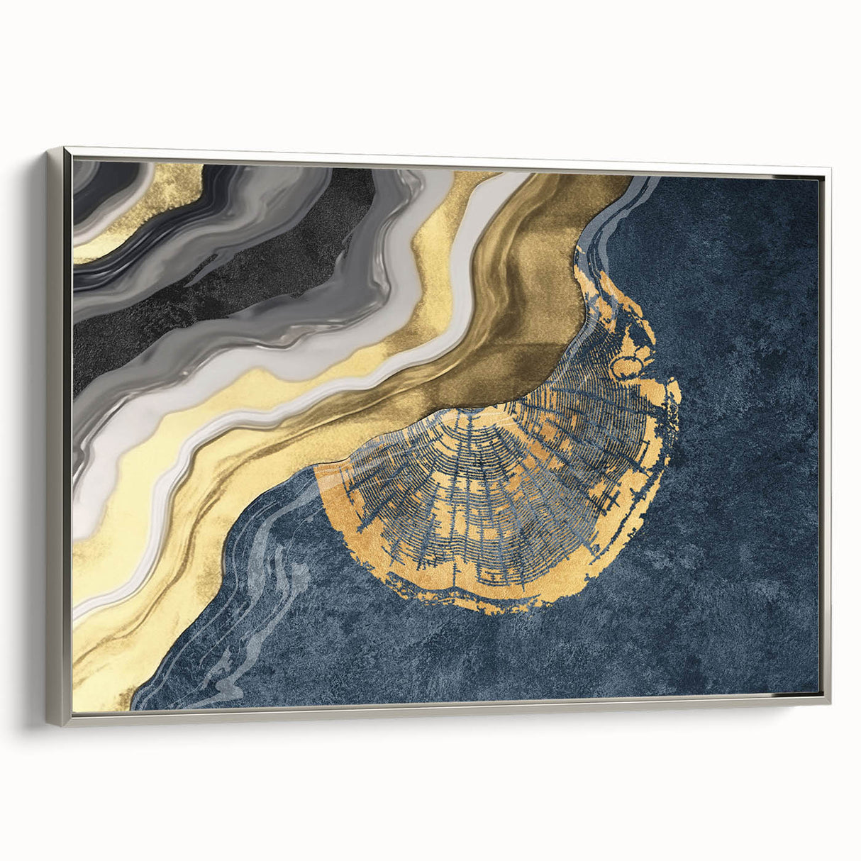 Colorful abstract wall art canvas print showcasing vibrant geometric patterns, ideal for modern home decor, presented in a protective cardboard tube.