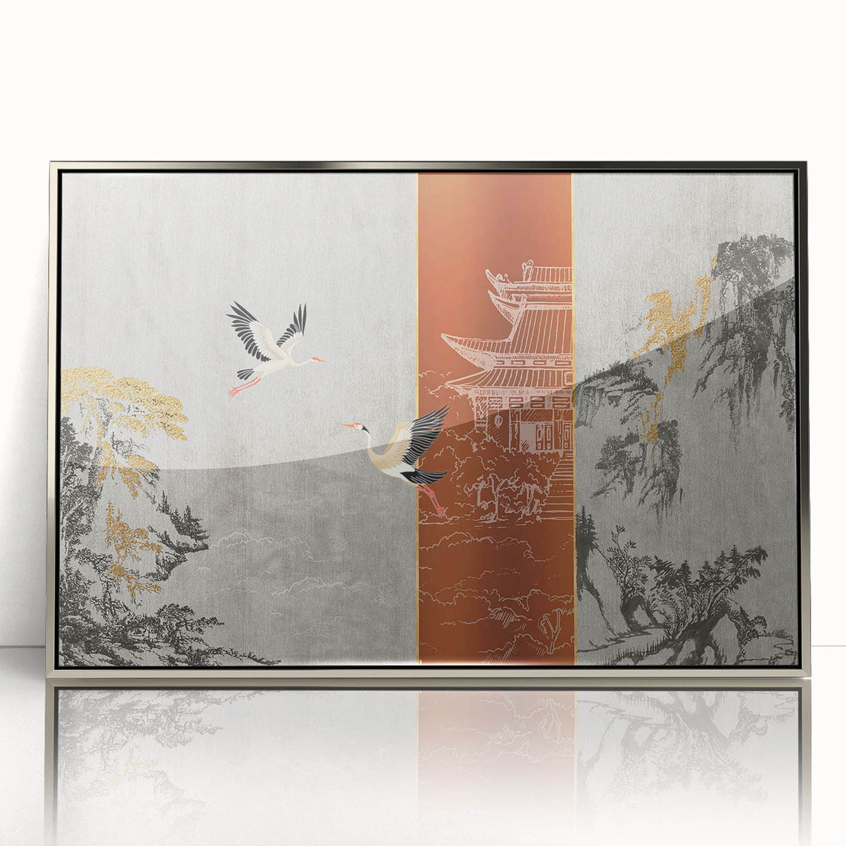 Colorful abstract canvas art print showcasing vibrant swirls of blue, orange, and yellow, ideal for modern home decor and artistic spaces.