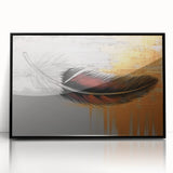Abstract wall art canvas print showcasing vibrant blue, orange, and yellow geometric shapes with a textured finish, perfect for modern decor.