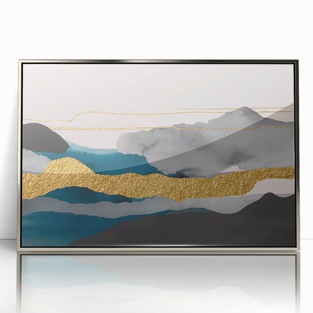 Abstract canvas artwork showcasing vibrant colors and dynamic shapes, perfect for modern home decor or office spaces, emphasizing creativity and style.