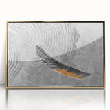 Colorful abstract canvas art print showcasing vibrant swirling patterns in shades of blue, orange, and yellow, ideal for modern home decor.