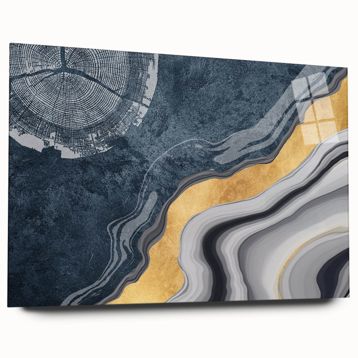 Abstract wall art canvas featuring vibrant colors and geometric patterns, rolled and ready for display. Ideal for modern home decor, packaged securely in a protective cardboard tube.