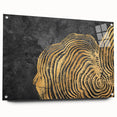 Colorful abstract canvas art print showcasing vibrant swirls of blue, orange, and yellow, perfect for modern home decor or artistic displays.