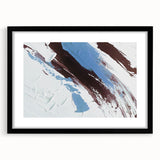 Abstract canvas art print showcasing vibrant swirls of blue, orange, and yellow hues, designed for modern home decor and artistic flair.