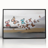 Abstract wall art canvas showcasing vibrant colors and dynamic geometric shapes, ideal for modern decor, elegantly presented in a protective cardboard tube.