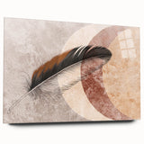 Abstract wall art print showcasing vibrant colors and dynamic shapes, perfect for modern home decor, displayed on a textured canvas.