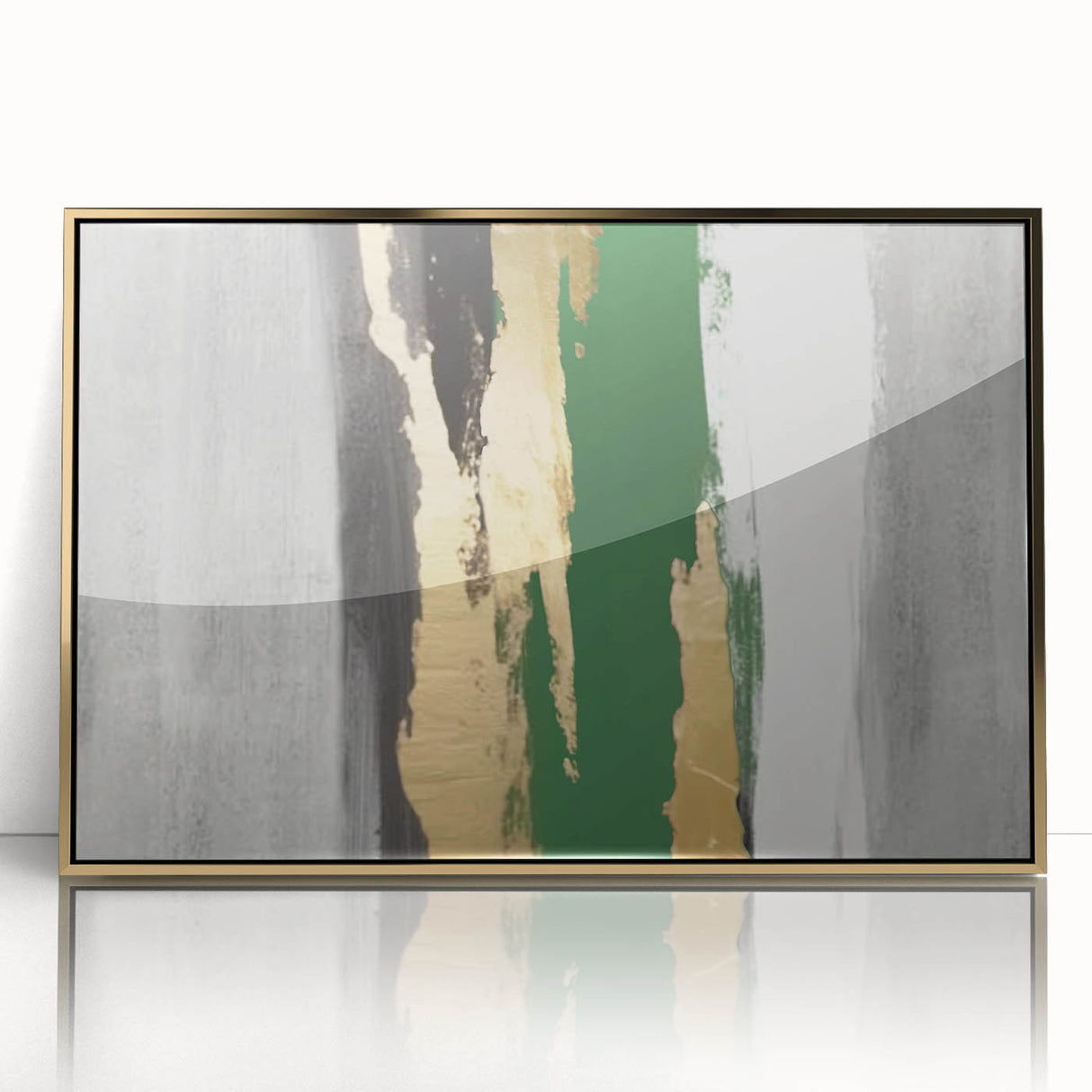 Abstract canvas artwork showcasing vibrant colors and dynamic shapes, perfect for modern decor, displayed in a well-lit gallery setting.