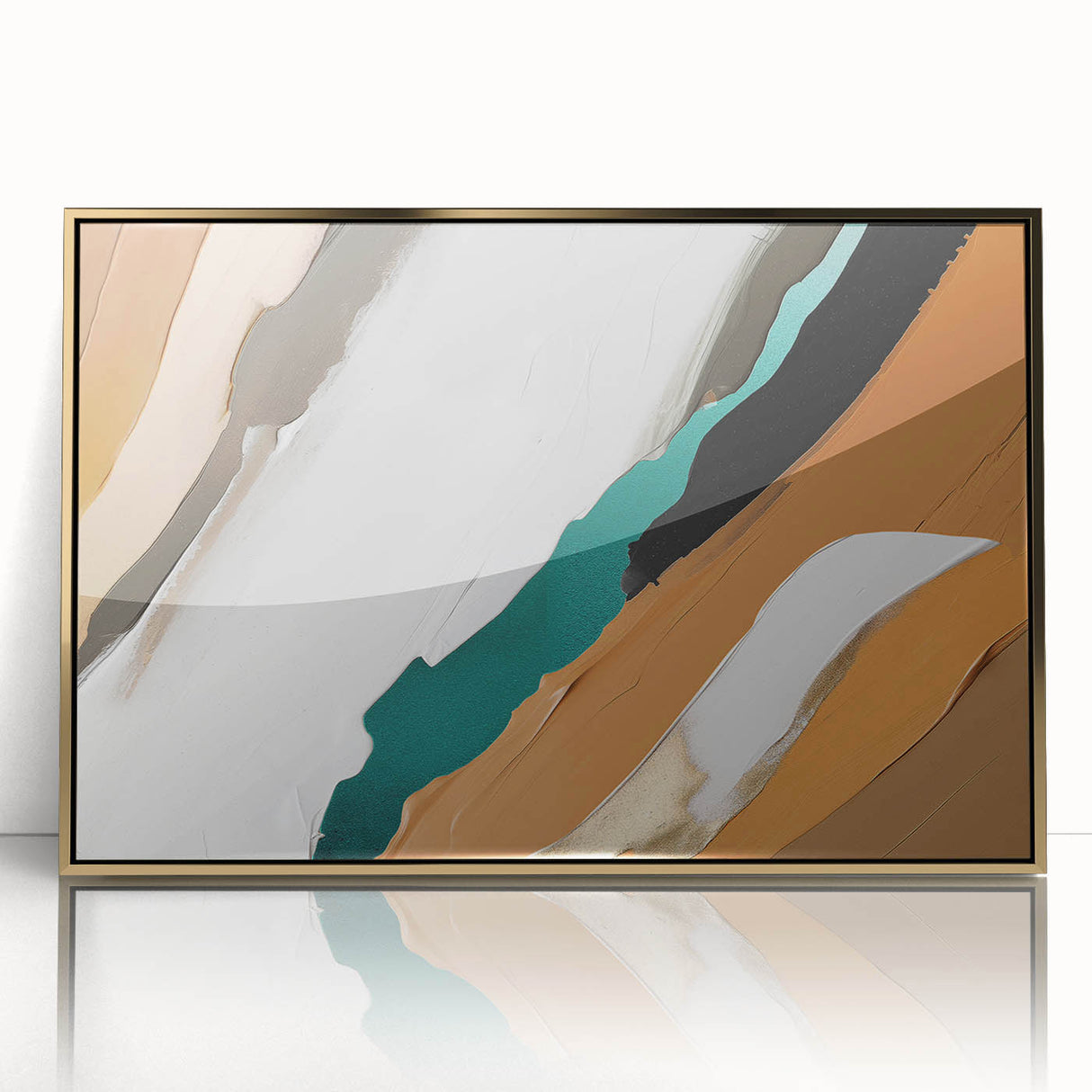 Colorful abstract wall art canvas print showcasing bold geometric shapes in vibrant hues of blue, orange, and yellow, ideal for contemporary home decor.