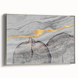 Abstract wall art canvas print showcasing vibrant swirls of blue, orange, and yellow, perfect for modern home decor or office styling.