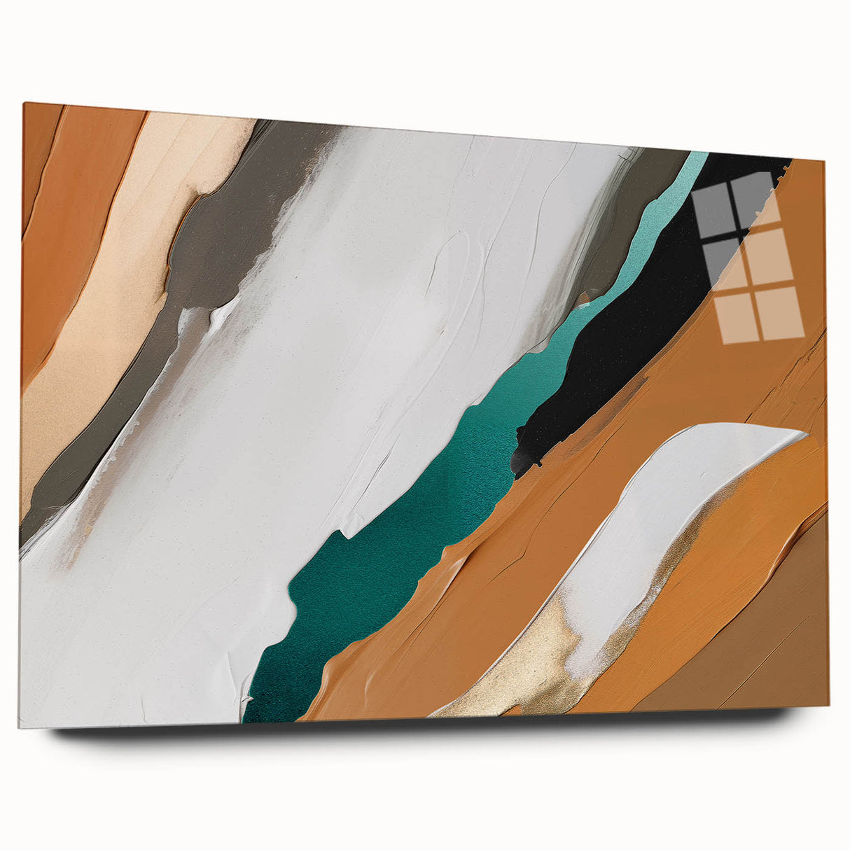 Colorful abstract wall art featuring bold geometric shapes and vivid hues of blue, red, and yellow, designed to enhance modern interior decor.