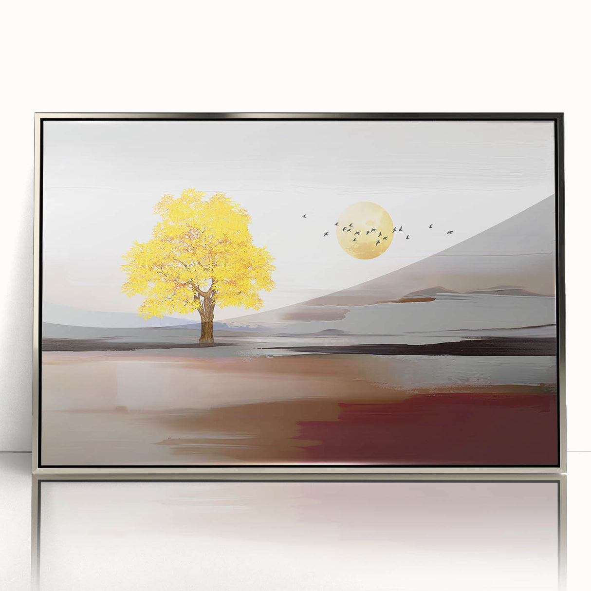 Abstract wall art canvas showcasing vibrant colors and dynamic shapes, perfect for modern decor, presented in a protective tube for delivery.