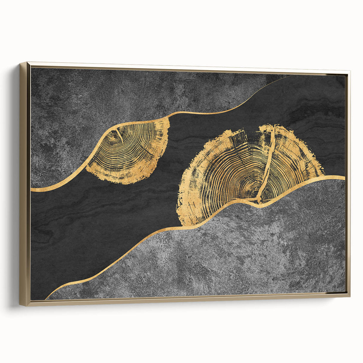Abstract wall art print showcasing vibrant colors and fluid shapes, designed for modern decor, displayed against a neutral background.