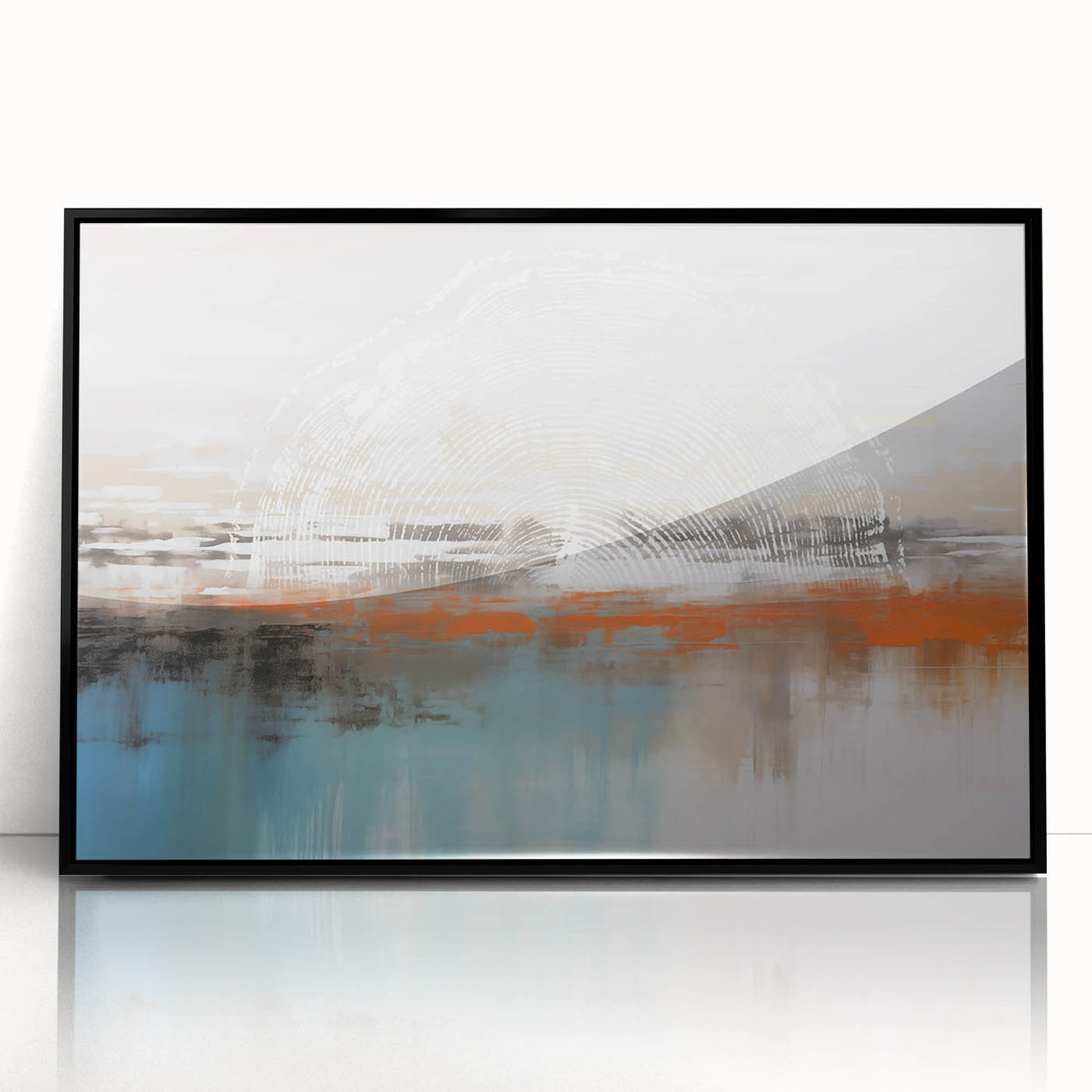 Abstract wall art canvas featuring vibrant colors and geometric shapes, ideal for modern home decor, rolled up in a protective cardboard tube.