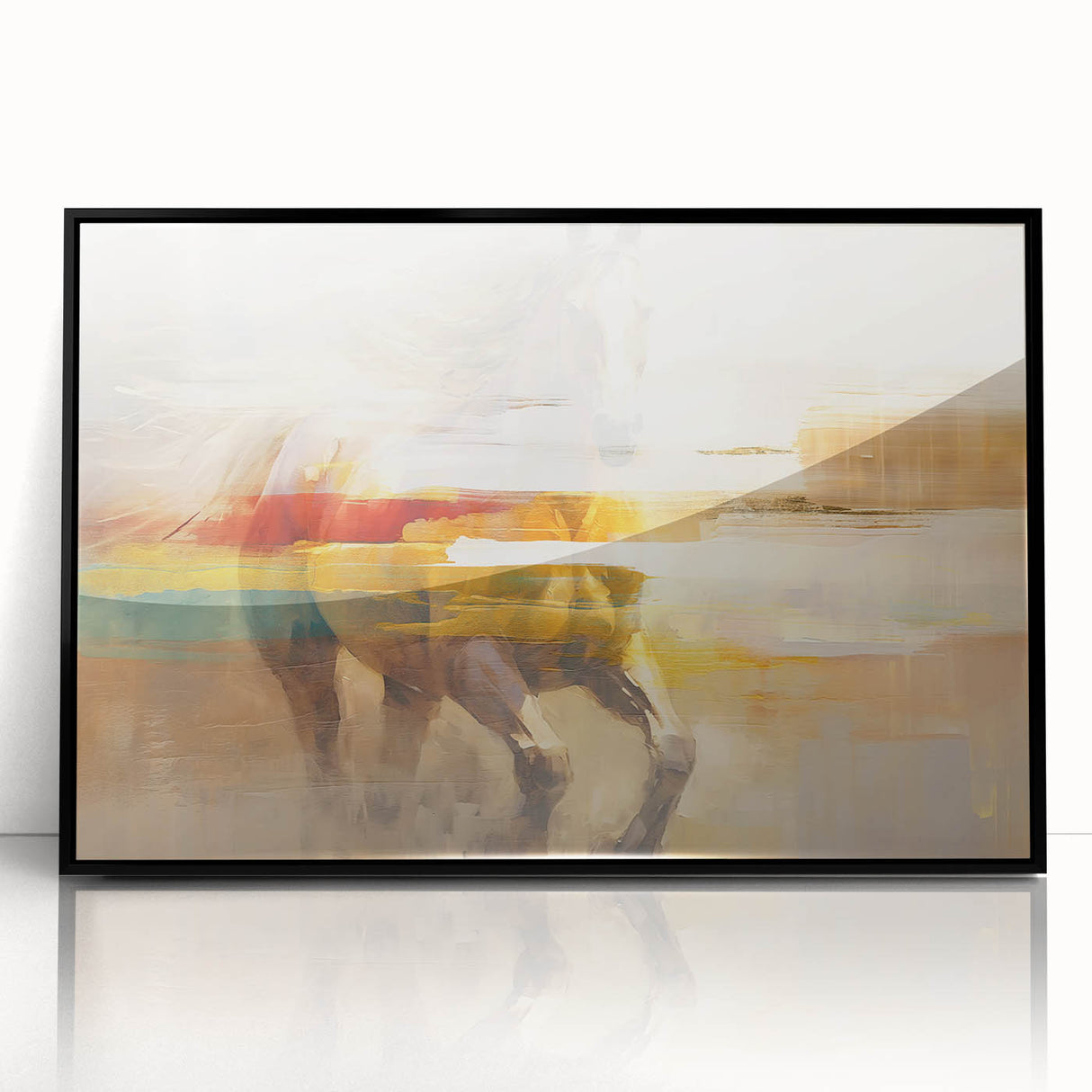 Vibrant abstract wall art canvas print showcasing colorful geometric shapes and textures, ideal for modern home decor and artistic expression.