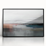 Colorful abstract wall art canvas print showcasing vibrant geometric shapes in shades of blue, orange, and yellow, ideal for modern decor.
