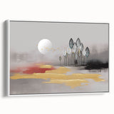 Vibrant abstract canvas artwork in bold colors, showcasing dynamic geometric patterns. Ideal for modern home decor or art enthusiasts seeking unique wall decor.