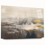 Colorful abstract wall art print showcasing swirling patterns in vibrant blue, orange, and yellow tones, ideal for modern home decor.