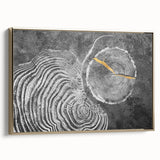 Abstract canvas art print showcasing vibrant swirling colors in shades of blue, orange, and yellow, perfect for modern home decor.