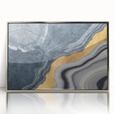 Colorful abstract wall art canvas featuring bold shapes and vibrant hues, ideal for modern home decor. Packaged securely in a cardboard tube for safe shipping.