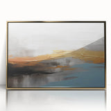 Abstract wall art canvas print showcasing vibrant colors and dynamic shapes, ideal for modern home decor, delivered in a protective cardboard tube.