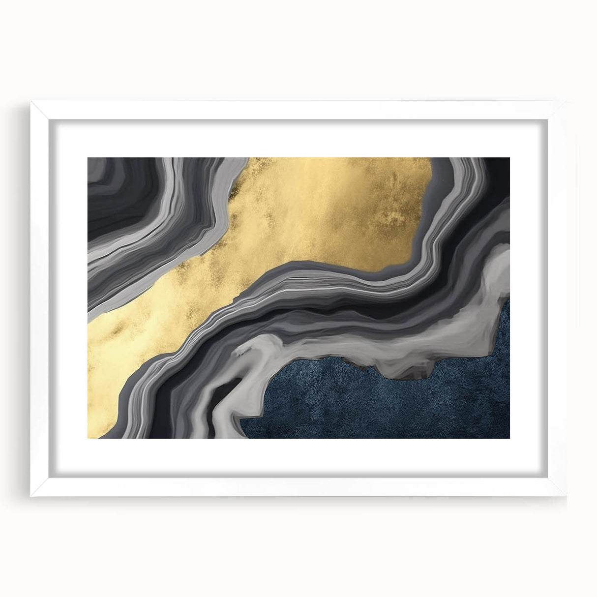Vibrant abstract wall art canvas featuring a colorful geometric design in shades of blue, orange, and yellow, ideal for modern home decor.