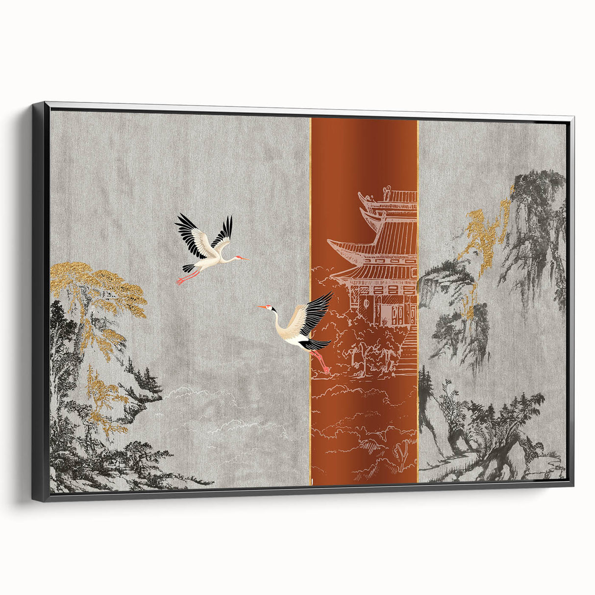 Vibrant abstract canvas art print showcasing dynamic swirls of blue, orange, and yellow, perfect for modern home décor and artistic expressions.