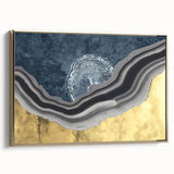 Abstract wall art canvas print showcasing vibrant colors and geometric shapes, rolled and securely packaged in a protective cardboard tube, perfect for modern decor.