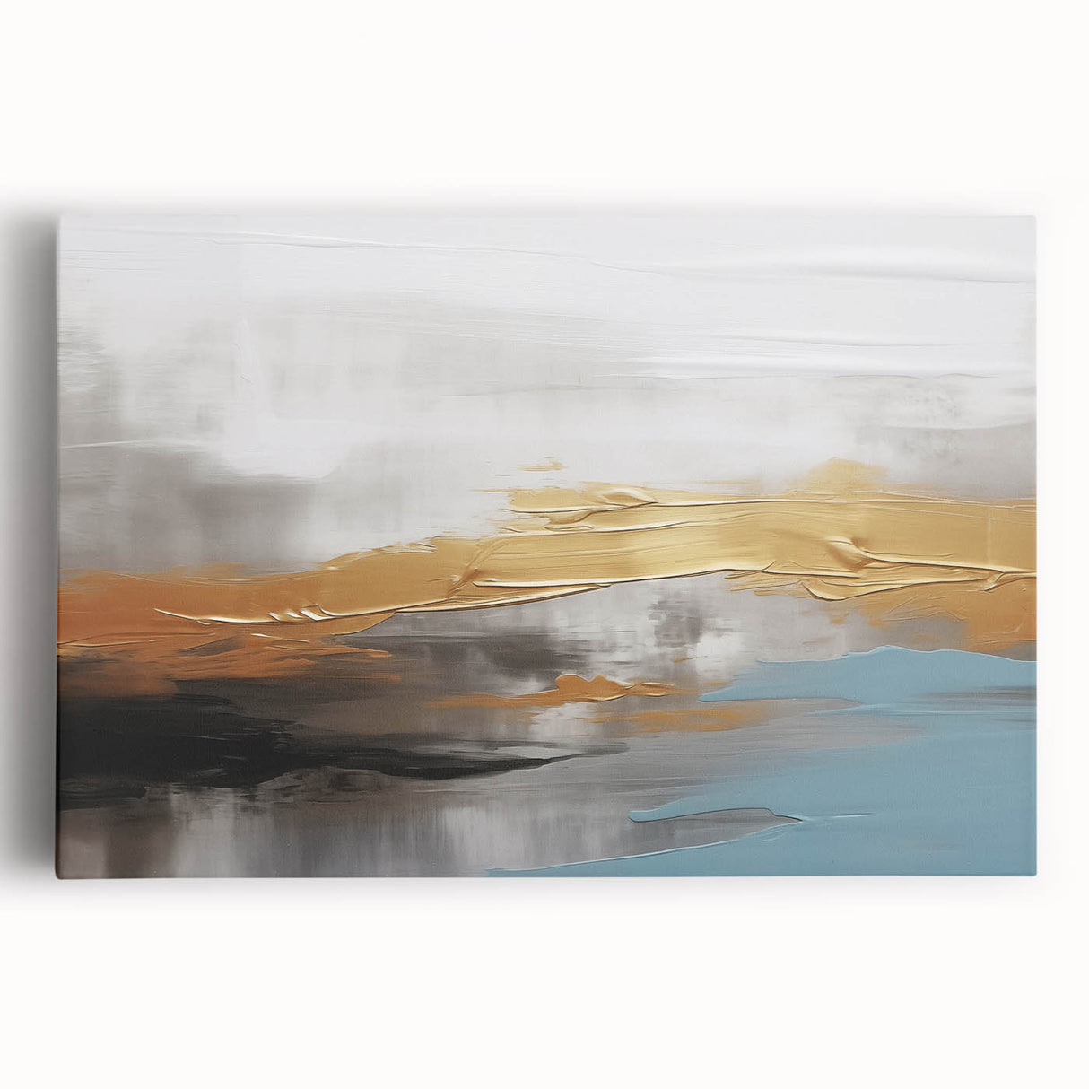 Abstract canvas art print featuring vibrant colors and geometric patterns, rolled and packaged in a protective cardboard tube, ideal for home decor.