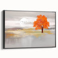Vibrant abstract wall art canvas featuring swirling colors of blue, orange, and gold with a dynamic, textured finish, ideal for modern decor.