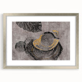 Vibrant abstract canvas art print showcasing dynamic swirls of blue, orange, and yellow colors, perfect for modern home decor.