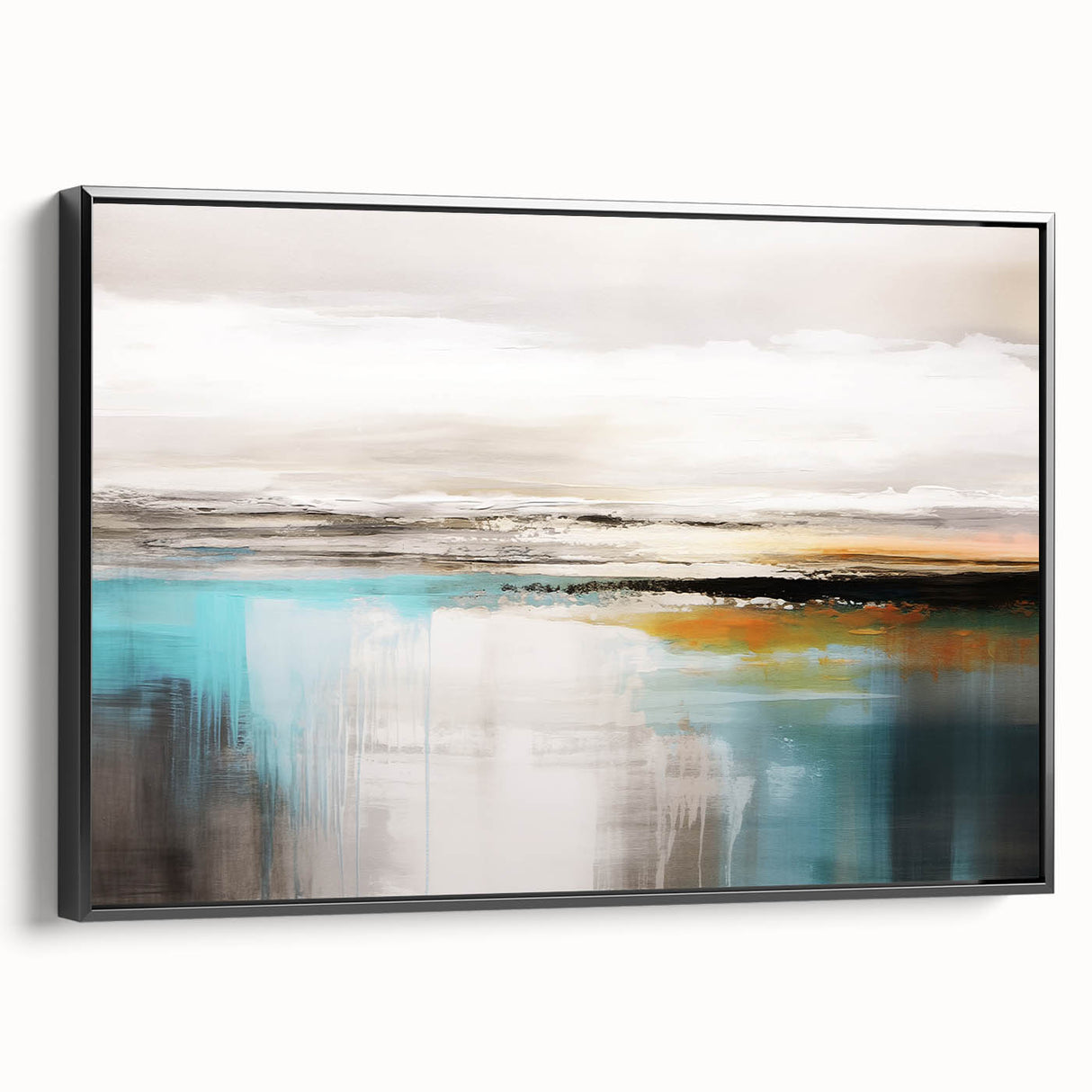 Colorful abstract wall art print showcasing vibrant geometric shapes and fluid patterns, perfect for modern home decor or office spaces.