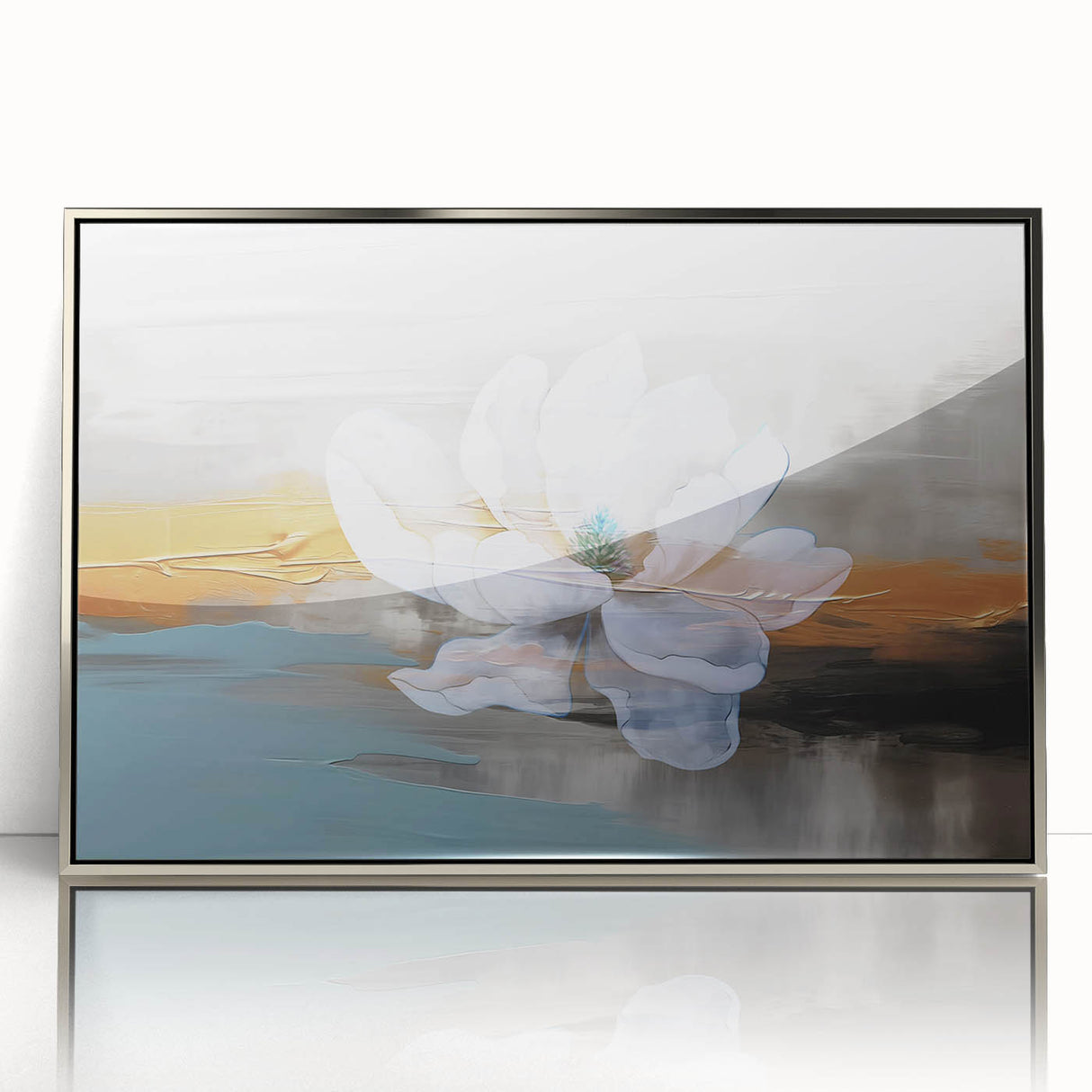 Abstract wall art canvas print showcasing vibrant geometric shapes in bold colors of blue, yellow, and red, designed to enhance modern home decor.