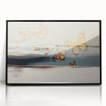 Abstract wall art print showcasing vibrant colors and swirling patterns, ideal for modern decor, emphasizing creativity and artistic expression.