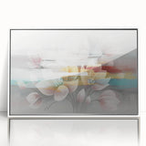 Colorful abstract canvas art showcasing vibrant geometric shapes and flowing lines, ideal for modern home decor or artistic spaces.