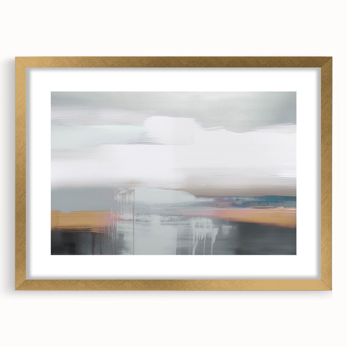 Colorful abstract canvas print showcasing vibrant geometric shapes in shades of blue, orange, and yellow, ideal for modern home decor.