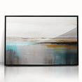 Colorful abstract wall art canvas print showcasing vibrant geometric shapes in blues, oranges, and yellows, perfect for modern decor.